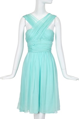 Lot 202 - A Christian Dior by John Galliano pale turquoise chiffon cocktail dress, circa 2005