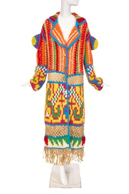 Lot 220 - A Christian Dior by John Galliano crocheted wool coat, 'Funky Folklore', Autumn-Winter 2002-03