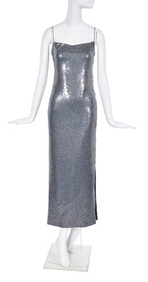 Lot 236 - A Christian Dior by John Galliano grey sequined sheath, 'Logomania' collection, Spring-Summer 2000