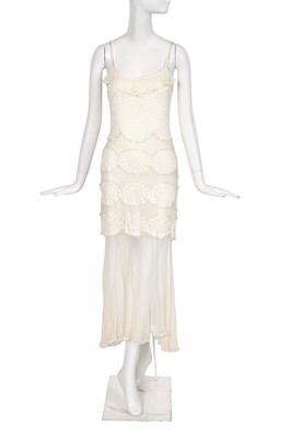 Lot 198 - A Christian Dior by John Galliano lace knit and chiffon dress, pre-collection 2005