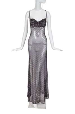 Lot 180 - A Christian Dior by John Galliano sheer polka dot gauze bias-cut gown, circa 2007