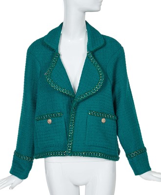 Lot 9 - A Chanel by Karl Lagerfeld green wool jacket, 'Paris-Salzburg' collection, Métiers d'Art, Pre-Fall 2015