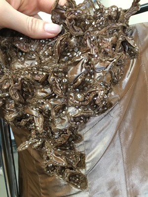 Lot 181 - A Lolita Lempicka embellished brown shot silk ensemble, 2000s