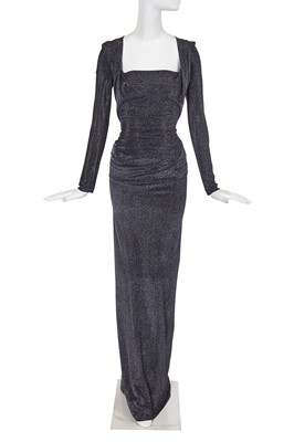 Lot 344 - A Vivienne Westwood silver viscose and lurex evening dress, 'Vive La Bagatelle' collection, Spring-Summer 1997