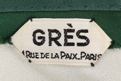 Lot 198 - A Madame Grès couture dark green jersey dress,...