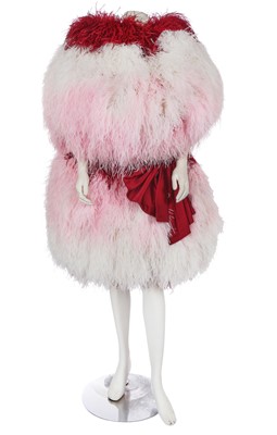 Lot 90 - A Michael Halpern pink and red feather dress, Spring-Summer 2022