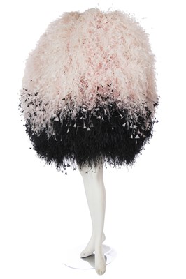 Lot 86 - A Michael Halpern black and pink feathered 'orb' dress, Spring-Summer 2021