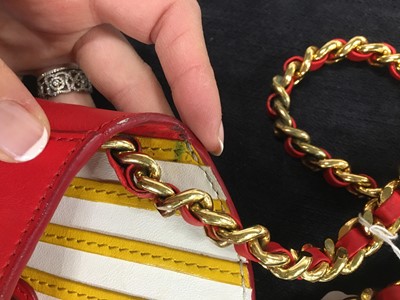 Lot 125 - A Moschino by Jeremy Scott red and yellow leather French fry crossbody bag, Autumn-Winter 2014-15