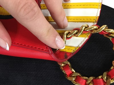 Lot 125 - A Moschino by Jeremy Scott red and yellow leather French fry crossbody bag, Autumn-Winter 2014-15