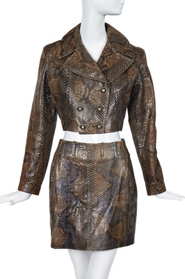 Lot 288 - An Azzedine Alaïa green python leather ensemble, Spring-Summer 1991
