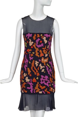 Lot 28 - A Chanel by Karl Lagerfeld embroidered wool cocktail dress, 'Why a Bridge?' collection, Autumn-Winter 1997-98