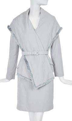 Lot 317 - A Christian Dior by John Galliano dove grey worsted wool suit, 'Sportswear on Heels' collection, Autumn-Winter 1998-99
