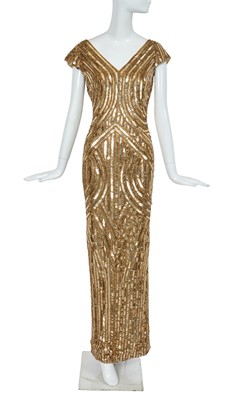 Lot 151 - An Alexander McQueen gold beaded and sequined evening dress, 'In Memory of Elizabeth Howe, Salem 1692' or 'Witches of Salem' collection, Autumn-Winter 2007-08