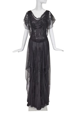 Lot 176 - A John Galliano embellished black tulle evening gown, 'Return to Luxury' collection, Autumn-Winter 2007-08