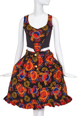Lot 354 - A rare Vivienne Westwood Galaxy print velvet ensemble, 'Britain Must Go Pagan' collection, Spring-Summer 1988