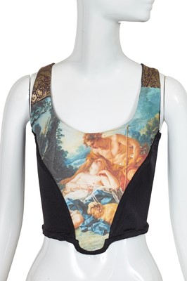 Lot 349 - A Vivienne Westwood Boucher-print silk and mesh corset, modern re-edition of 'Portrait' collection Autumn-Winter 1990-91