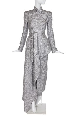 Lot 113 - An Alexandre Vauthier haute couture silver lurex brocade ensemble, Autumn-Winter 2023-24