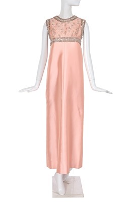 Lot 440 - A Christian Dior London pink zibeline evening dress, circa 1964