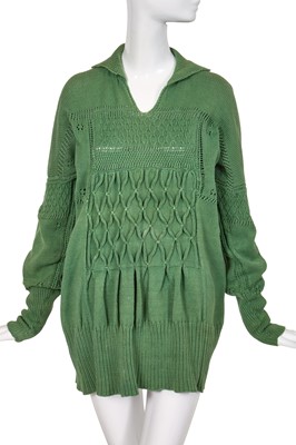 Lot 408 - A John Galliano knitted cotton 'farmer's smock' dress, 'Fallen Angels' collection, Spring-Summer 1986