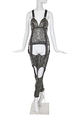 Lot 382 - A rare Jean Paul Gaultier silver lamé bodysuit, ‘Women Among Women’ collection Autumn-Winter 1989-90