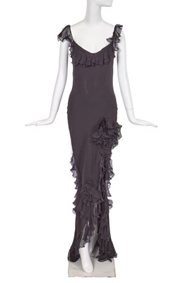 Lot 201 - A John Galliano black crêpe and chiffon evening dress, pre-collection 2005