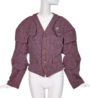 Lot 352 - A Vivienne Westwood purple wool armour waistcoat/jacket, 'Time Machine' collection, Autumn-Winter 1988-89