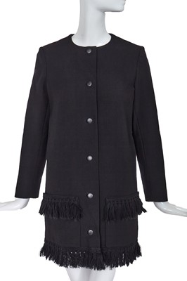 Lot 442 - A Christian Dior black wool coat, circa 1960