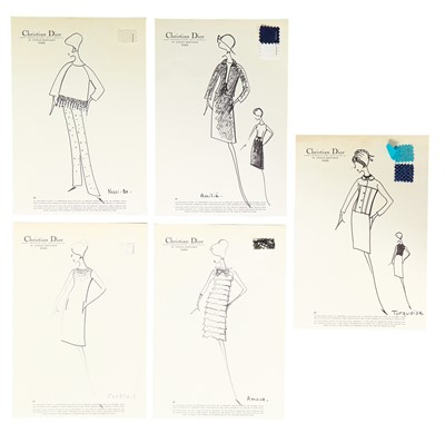 Lot 448 - Christian Dior by Marc Bohan fashion sketches, early 1960s