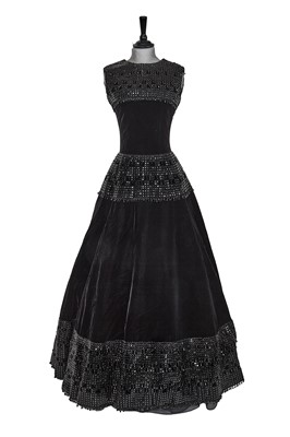 Lot 451 - A fine Christian Dior haute couture by Marc Bohan beaded black velvet ball gown, circa 1960