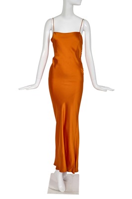 Lot 312 - A Christian Dior by John Galliano burnt orange hammered silk satin slip dress, circa 1999