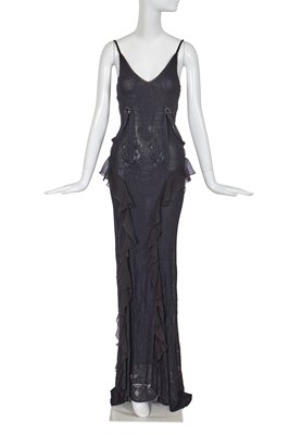 Lot 219 - A Christian Dior by John Galliano black open-knit evening dress, 'Tough Chic' collection, Spring-Summer 2003