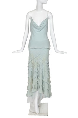 Lot 206 - A Christian Dior by John Galliano seafoam silk chiffon ensemble, commercial collection 2004