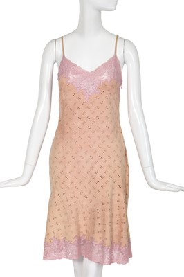Lot 307 - A Christian Dior by John Galliano perforated pale pink goatskin dress, 'Sportswear' commercial collection, Autumn-Winter 1999-2000