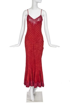 Lot 308 - A Christian Dior by John Galliano cherry red goatskin dress, 'Sportswear' collection, Autumn-Winter 1999-2000