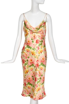 Lot 199 - A Christian Dior by John Galliano floral printed silk satin slip dress, pre-collection 2005