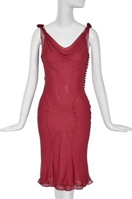 Lot 196 - A Christian Dior by John Galliano burgundy chiffon slip dress, pre-collection 2005
