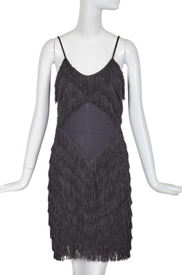Lot 327 - A Christian Dior by John Galliano black fringed cocktail dress, circa 1998