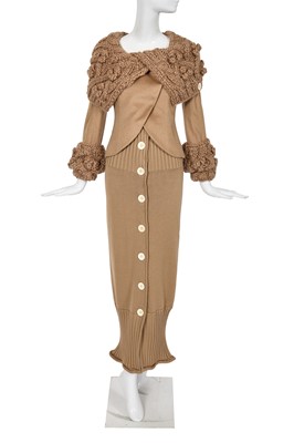 Lot 306 - A Christian Dior by John Galliano knitted camel ensemble, commercial collection 1999
