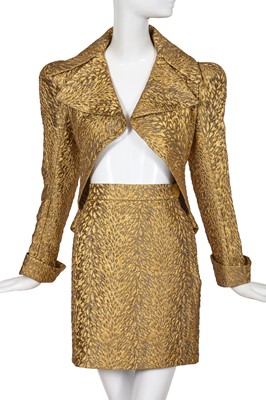Lot 345 - A Vivienne Westwood gold lurex cloqué suit, 'Vive La Cocotte' collection, Autumn-Winter 1995-96