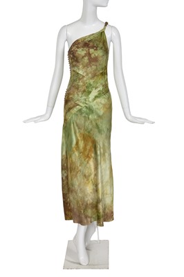 Lot 225 - A Christian Dior by John Galliano green tie-dyed silk gown, Autumn-Winter 2001-02
