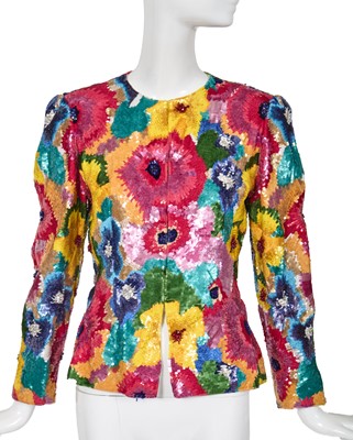Lot 273 - A Bill Blass multicoloured sequined jacket, Spring-Summer 1991