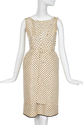 Lot 471 - A Cristóbal Balenciaga haute couture printed faille ensemble, circa 1960