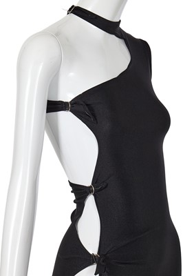 Lot 425 - A Swanky Modes black lycra and nylon 'Amorphous' dress, circa 1978