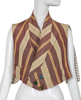 Lot 410 - A rare John Galliano silk and cotton waistcoat, 'Afghanistan repudiates Western Ideals' collection, Spring-Summer 1985