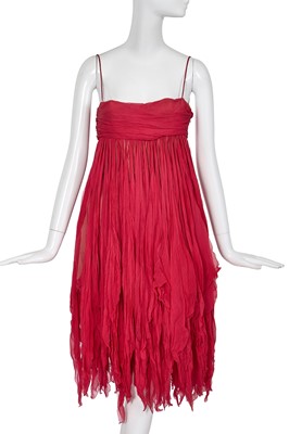 Lot 148 - An Alexander McQueen raspberry chiffon dress, 'The Girl Who Lived in the Tree' commercial collection, Autumn-Winter 2008-09