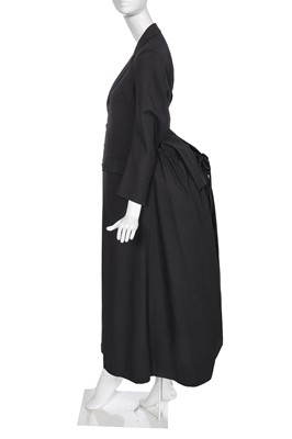 Lot 261 - An important Yohji Yamamoto black wool bustle coat-dress, Autumn-Winter 1995-96