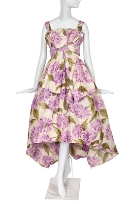 Lot 445 - A Christian Dior by Yves Saint Laurent floral chiné taffeta cocktail dress, 1960