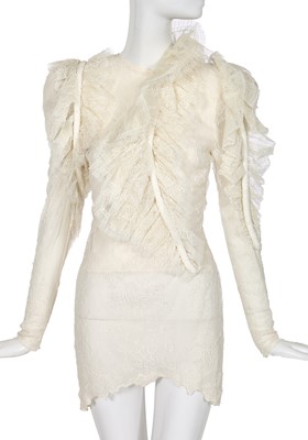 Lot 67 - A Francesco Scognamiglio haute couture white lace cocktail dress, Spring-Summer 2019