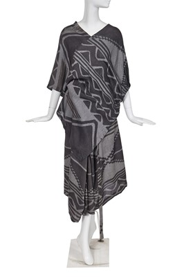 Lot 254 - A Comme des Garçons grey kasuri weave rayon ensemble, ‘Round Rubber’ collection, Spring-Summer 1984