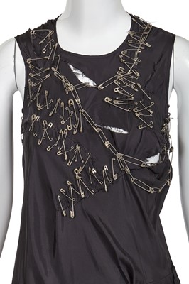 Lot 250 - A Junya Watanabe/Comme des Garçons distressed and embellished black cupro dress, Autumn-Winter 2003-04